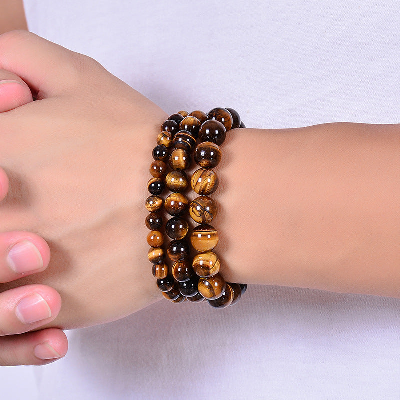 Fashion Tiger Eye Bangles Men 6-12mm Natural Energy Stone Beads Reiki Healing Bracelets for Women Jewelry Pulseras Gifts