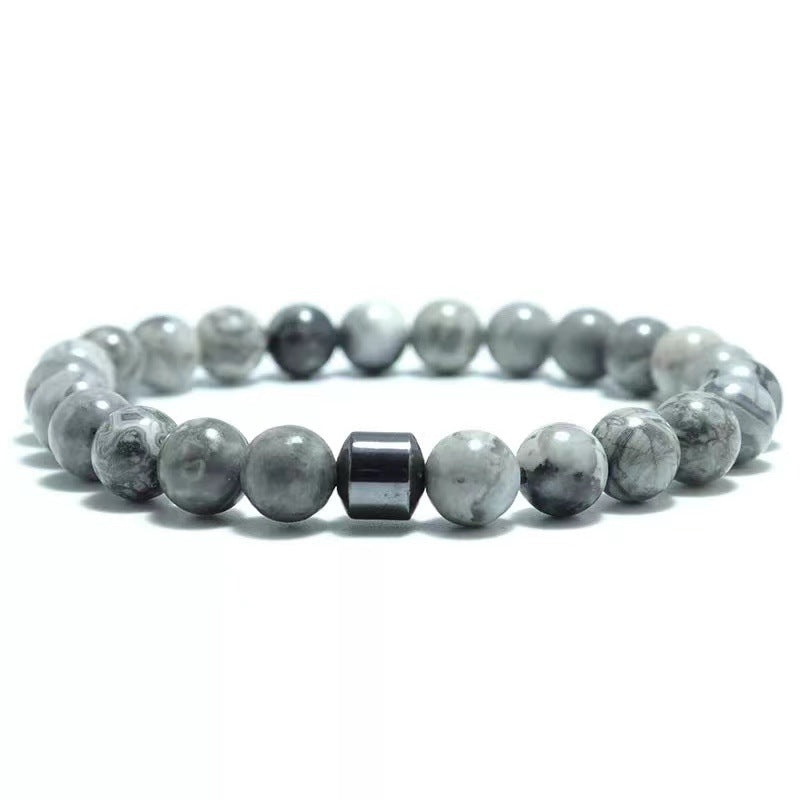 Beaded Bracelet tiger eye stone volcanic stone map stone 8mm Bracelet men's magnet Bracelet