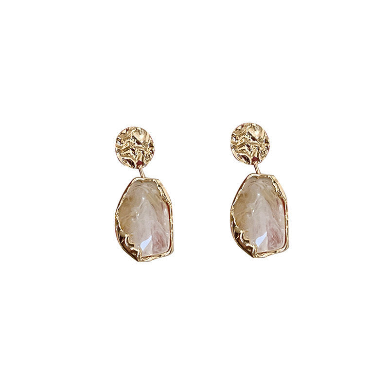 New Geometry Irregularity Resin Stud Earrings for Women Fashion Wedding Party Jewelry Gift Wholesale