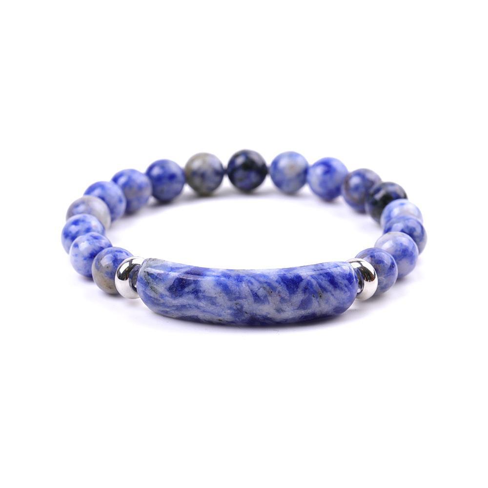 1pc Healing Handmade Stone Bracelet Turquoise Natural Malachite Gemstone Crystal Rough Bracelet Body Energy Yoga