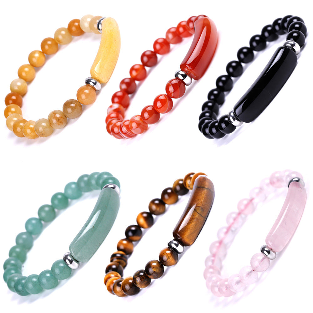 1pc Healing Handmade Stone Bracelet Turquoise Natural Malachite Gemstone Crystal Rough Bracelet Body Energy Yoga