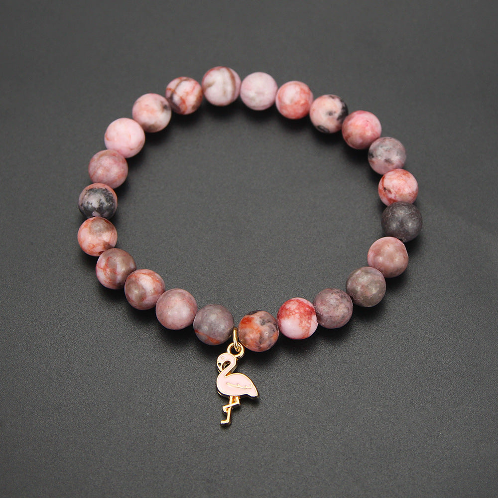 Colorful Natural Stone Natural Pink Stone Bead Bracelet Gift For Men And Women Friendship Love Pink Crystal Bead Bracelet