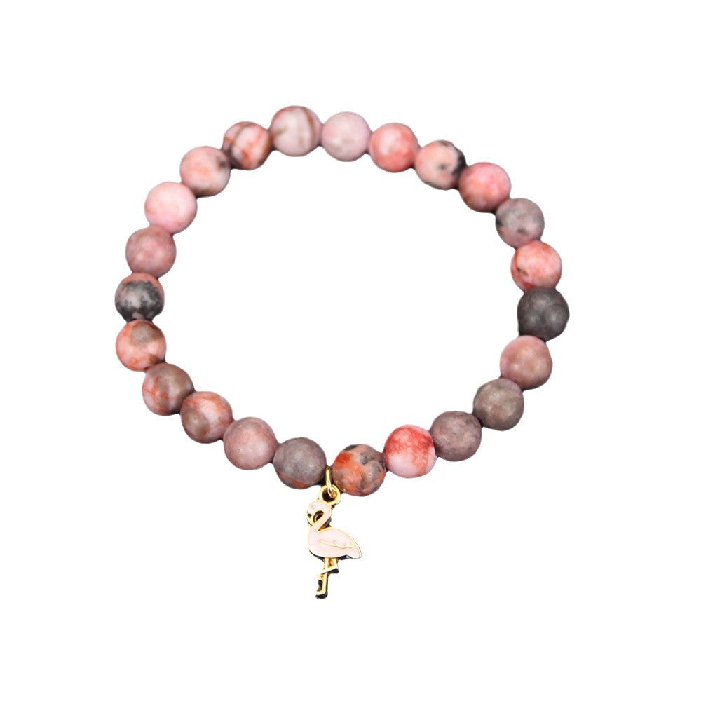 Colorful Natural Stone Natural Pink Stone Bead Bracelet Gift For Men And Women Friendship Love Pink Crystal Bead Bracelet