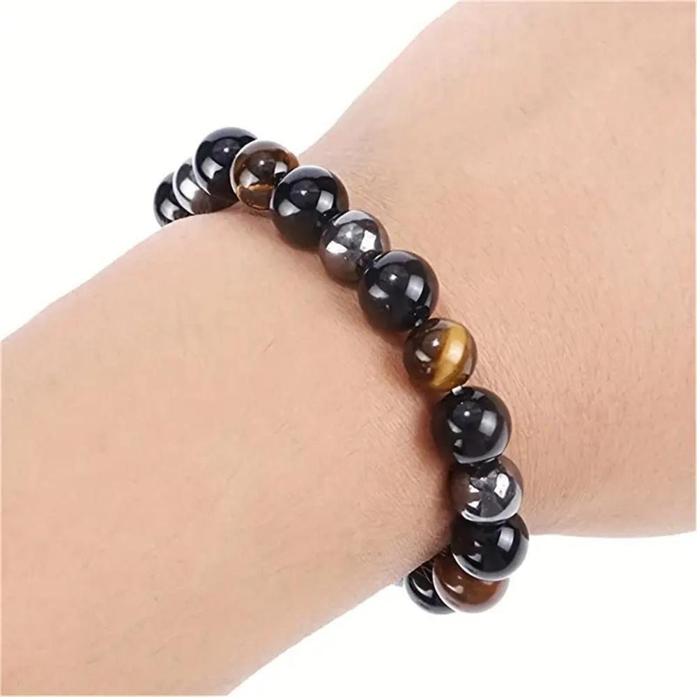 Natural Black Obsidian Hematite Tiger Eye Beads Bracelets Men for Magnetic Health Protection Women Soul Jewelry Pulsera Hombre