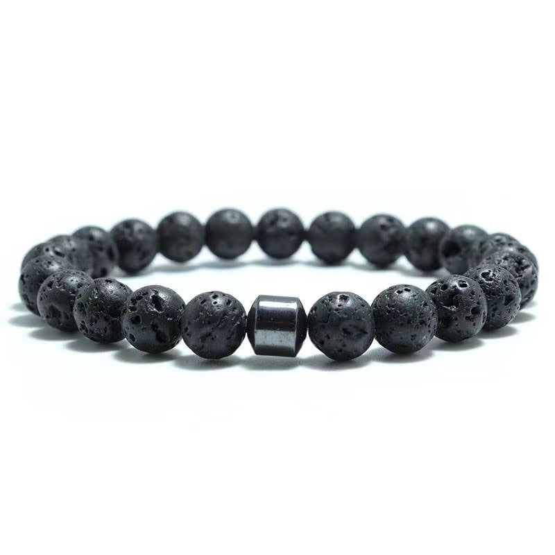 Beaded Bracelet tiger eye stone volcanic stone map stone 8mm Bracelet men's magnet Bracelet