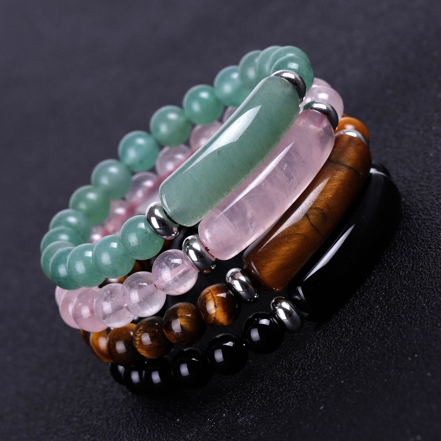 1pc Healing Handmade Stone Bracelet Turquoise Natural Malachite Gemstone Crystal Rough Bracelet Body Energy Yoga