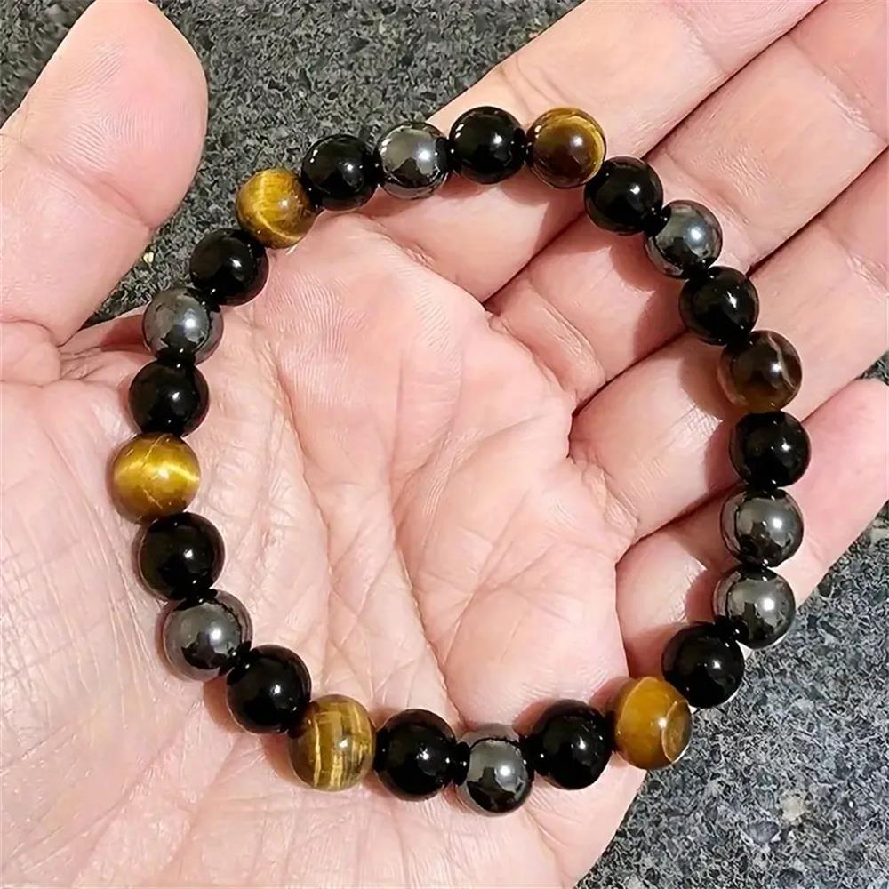 Natural Black Obsidian Hematite Tiger Eye Beads Bracelets Men for Magnetic Health Protection Women Soul Jewelry Pulsera Hombre