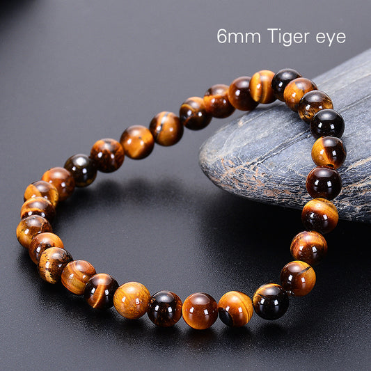 Fashion Tiger Eye Bangles Men 6-12mm Natural Energy Stone Beads Reiki Healing Bracelets for Women Jewelry Pulseras Gifts