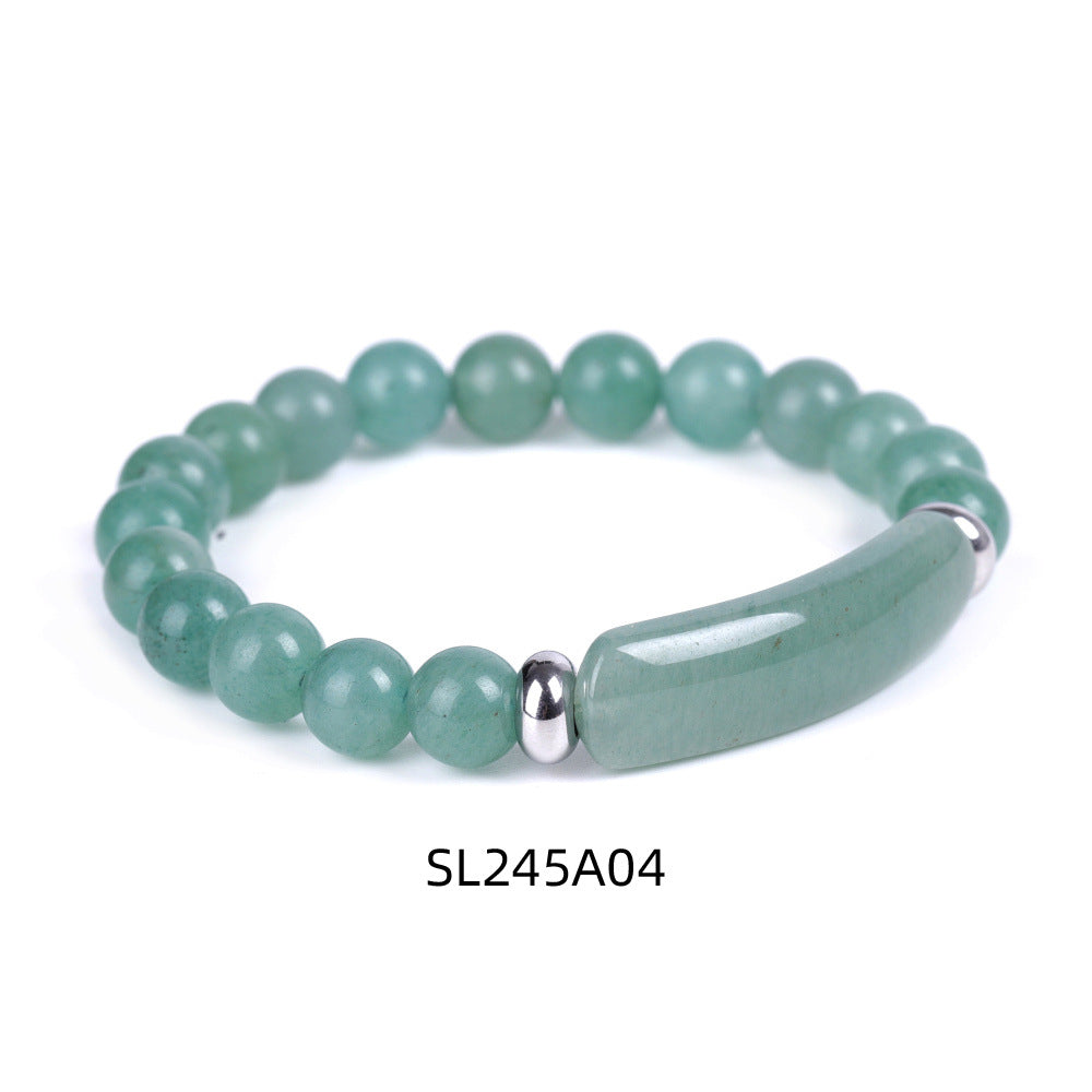1pc Healing Handmade Stone Bracelet Turquoise Natural Malachite Gemstone Crystal Rough Bracelet Body Energy Yoga