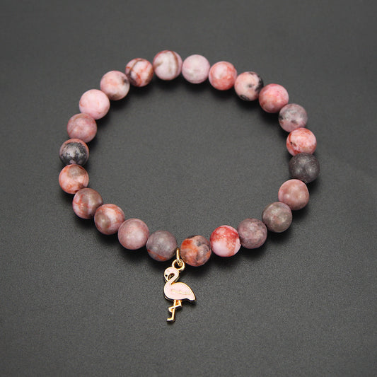 Colorful Natural Stone Natural Pink Stone Bead Bracelet Gift For Men And Women Friendship Love Pink Crystal Bead Bracelet