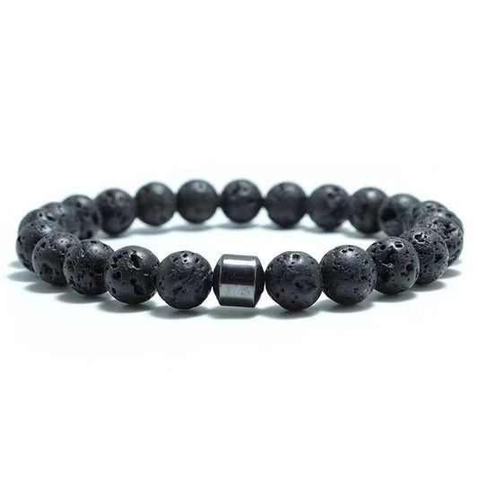 Beaded Bracelet tiger eye stone volcanic stone map stone 8mm Bracelet men's magnet Bracelet